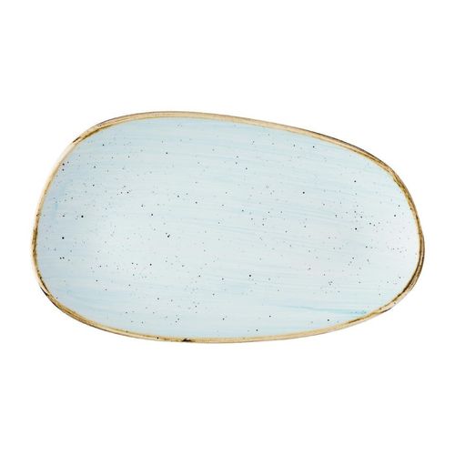 Churchill Stonecast Opal Oblong Plates Duck Egg Blue 220x130mm (12 Pack) - JM157 - 1