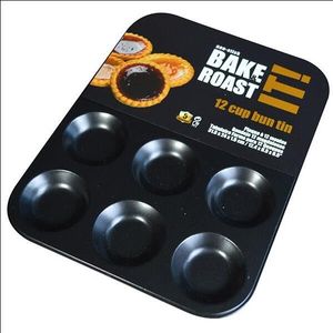 Non Stick 12 Cup Bun Tin 31.5 X 23.5 X 1Cm - B00258 - 1