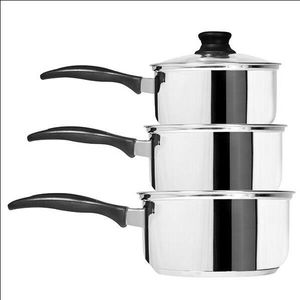 Cook & Eat 3Pc Pan Set 14Cm 16Cm 18Cm Glass Lids - 3-BH - 1