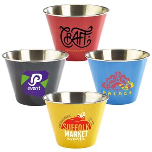 Custom Branded 12oz Stainless Steel Ramekin - (Blue, Red, Yellow & Black) - c5443 - 1