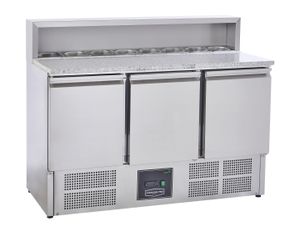 Sterling Pro Cobus SPU903PZ 3 Door Granite Top Pizza Counter, 8 x GN1/6, 402 Litres - SPU903PZ - 3