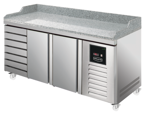 Sterling Pro Green SPI-8-200-27 Granite Top 800mm Fridge Counter, 2 Doors & 7 Drawers - SPI-8-200-27 - 1