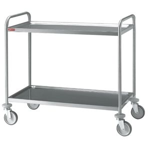 Diamond CR2/80B Stainless Steel 2 Level Serving Trolley - CR2-80B - 1