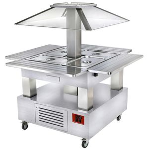 Diamond CSB/4D-A1-R2 Refrigerated Island Buffet Salad Bar - CSB-4D-A1-R2 - 1
