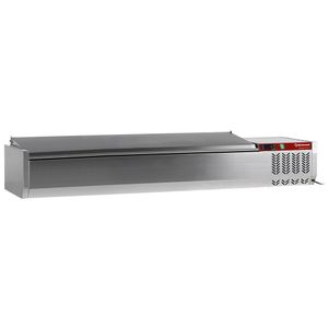 Diamond SX160/CC-R6 Stainless Steel Topping Unit with Stainless Steel Lid, 7 x 1/4 GN - SX160-CC-R6 - 1