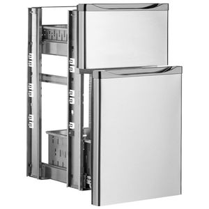 Diamond T2/3-X Drawers kit, stainless steel, (1/3+2/3) x TAV... - T2-3-X - 1