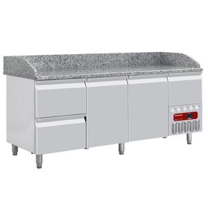 Diamond TP261/P9 2 Door / 2 Drawer Refrigerated Counter with Splashback - TP261-P9 - 1