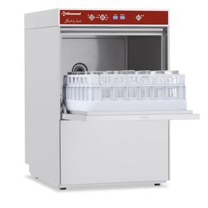 Diamond DBS5/6-AC 400mm Basket Frontloading Glasswasher with Integral Softener, 24 Baskets/hour - DBS5-6-AC - 1