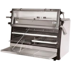 Diamond CBQ-120/RX Stainless Steel BBQ Charcoal Oven with Liftable Door - CBQ-120-RX - 1