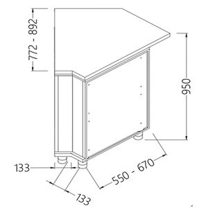 Diamond CC45X/5 Neutral Bar Counter Units_Cashier Section 45° (Closed) - CC45X-5 - 1