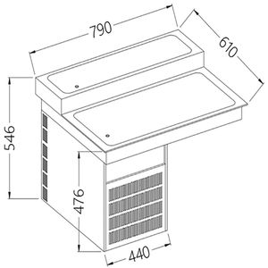 Diamond DI/RPX08-P2N Refrigerated Top Element, 2 Levels, 2X Gn 1/1 - DI-RPX08-P2N - 1