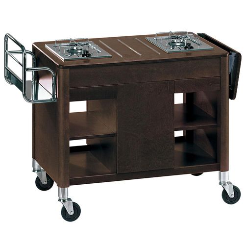 Diamond CNF-2FW Flambée Trolley, 2 Gas Burners, Wood "Wengé" - CNF-2FW - 2