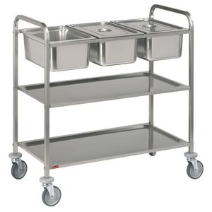 Diamond CP3/311 Stainless Steel Serving Trolley, 3X Gn 1/1 + 2 Levels - CP3-311 - 1