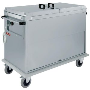 Diamond CTBM/3C-T Electric Bain Marie Carriage on Closed Cupboard with Lids & Tilting Door, 3 x 1/1 GN - CTBM-3C-T - 1