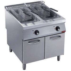 Diamond E22/F46A8-S Double Basket Freestanding Electric Fryer on Neutral Closed Cupboard, 36kW - E22-F46A8-S - 1