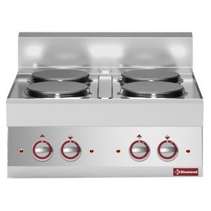 Diamond E65/4P7T-N 4 Rounded Hobs Countertop Electric Range Cooker, 10.4kW - E65-4P7T-N - 1