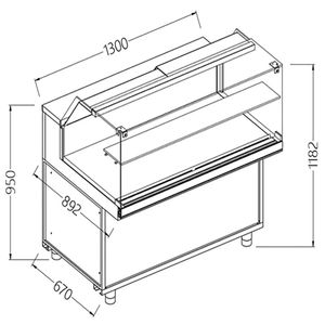 Diamond NB13X Neutral Snack Display Counters_Low Glass - NB13X - 1