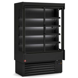 Diamond NIA25/B5-8-PV Black Refrigerated Multideck Display with 4 Swing Doors, 2560mm - NIA25-B5-8-PV - 1
