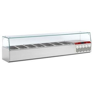 Diamond SX160G/PP9 Stainless Steel Topping Unit with Right Glass, 6 x 1/4 GN - SX160G-PP9 - 1