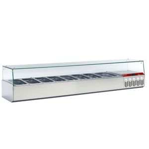 Diamond SY198G/PP9 Stainless Steel Topping Unit with Right Glass, 8 x 1/3 GN - SY198G-PP9 - 1