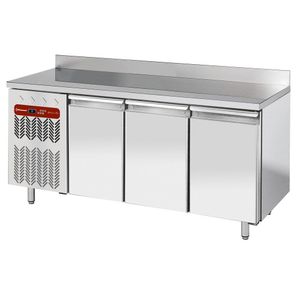 Diamond TG3N/HAGX-R2 3 Door Stainless Steel Refrigerated Counter with Splashback, 405 Litres - TG3N-HAGX-R2 - 1