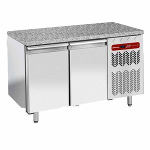 Diamond TP2B/HG-R2 2 Door Stainless Steel Granite Top Freezer Counter, 345 Litres - TP2B-HG-R2 - 1