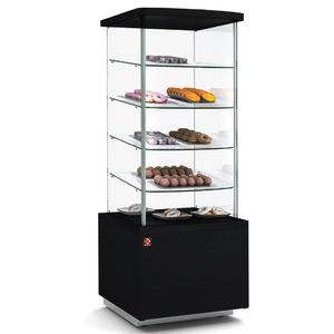 Diamond VIE/MV-07-B5 Neutral Cabinet With High Display Case - Black, 700mm - VIE-MV-07-B5 - 1