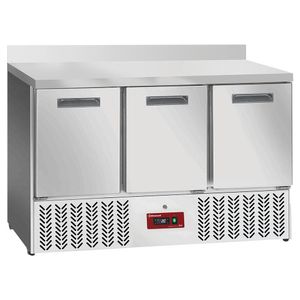 Diamond SA36-X3D 3 Door Refrigerated GN 1/1 Counter w/ Backsplash - SA36-X3D - 1