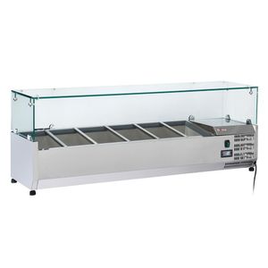 Diverso WR-SY15-V3 Refrigerated structure 5 x GN 1/3 & 1x GN 1/2 -150 mm, with sneezeguard - WR-SY15-V3 - 1