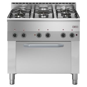 Diverso WR-C5FV-65 Gas range 5 burners, electric convection oven 4x GN 1/1 - WR-C5FV-65 - 1