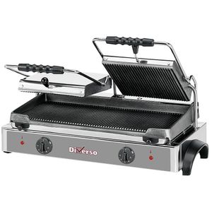 Diverso WR-GR82-62 Electric panini grill DOUBLE, ribbed plates - WR-GR82-62 - 1