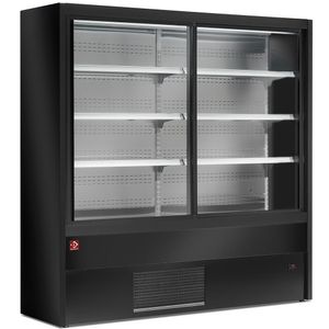 Diamond PD15/B5-R2C Ventilated refrigerated wall unit with glass sliding doors - BLACK - PD15-B5-R2C - 1