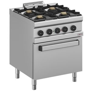 Diverso WR-M4BF-M1 Gas range 4 burners, electric convection oven GN 1/1 - WR-M4BF-M1 - 1