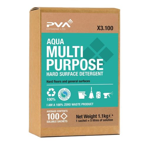 PVA Hygiene Aqua Multi-Purpose Hard Surface Detergent Soluble Sachets (100 Sachets) - FE752 - 1