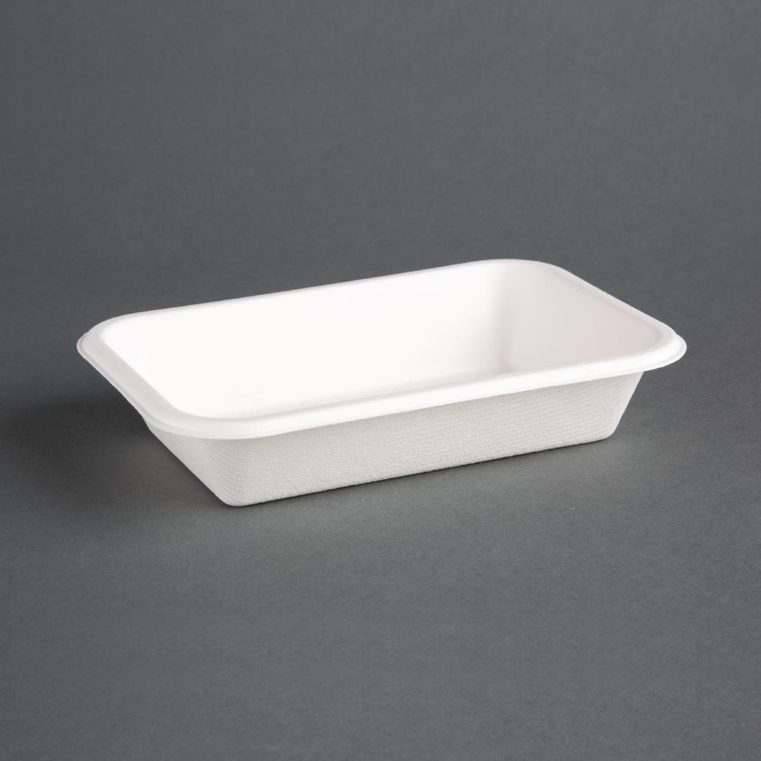 Pack of 50 DW347 Fiesta Green Compostable Bagasse Food Trays 16oz - 