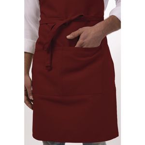 Chef Works Bib Apron Merlot - B194 - 3