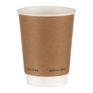 Fiesta Green Plastic-Free Compostable Hot Cups Double Wall 225ml / 8oz x 500 - FB951 - 1
