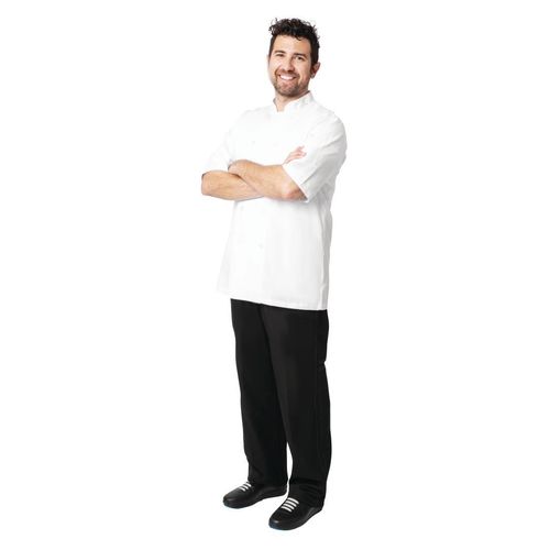 Chefs Works Unisex Volnay Chefs Jacket Short Sleeve White XL - A372-XL - 1