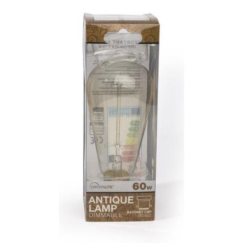Crystalite CFL Antique Squirrel Cage GLS Bulb Bayonet Cap 60W