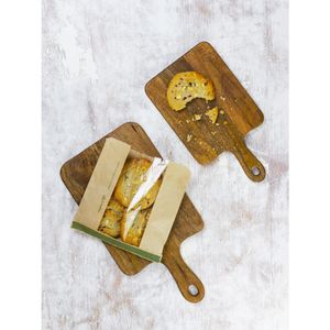 Vegware Kraft Medium Sandwich/Cookie Bag with PLA Window 8.5"x8.5" (Pack of 1000) - CJ181
