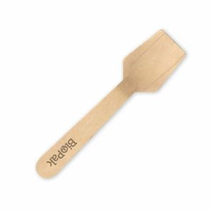 BioPak 9.5cm Wooden Ice Cream Spoons - FSC (Case of 2000) - HY-10ICE-COATED-UK - 1