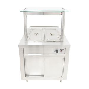 Parry Flexi-Serve Hot Cupboard with Wet Bain Marie Top and Quartz Heated Gantry FS-HBW2PACK - CH190 - 1