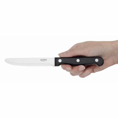 Olympia Rounded Steak Knives Black (Pack of 12) - CS716 - 2