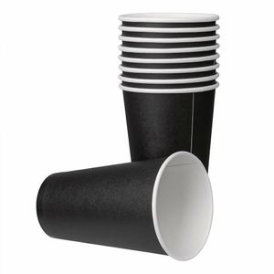 Fiesta Recyclable Coffee Cups Single Wall Black 455ml / 16oz (Pack of 1000) - GF044 - 3