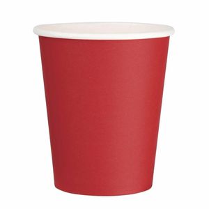 Fiesta Recyclable Single Wall Takeaway Coffee Cups Red 225ml / 8oz (Pack of 50) - GP406 - 1