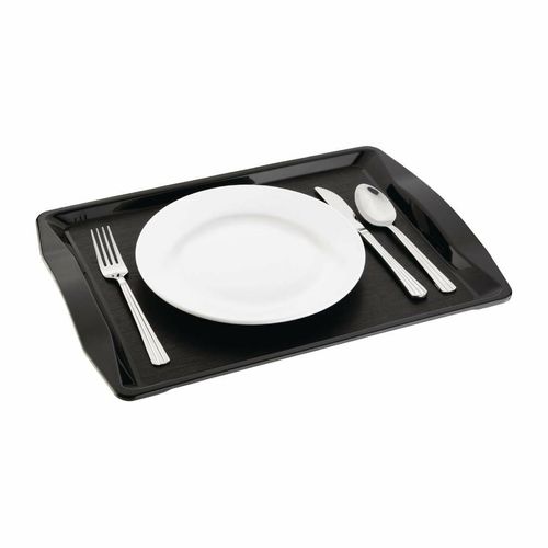 Olympia Kristallon Polypropylene Handled Fast Food Tray Black 420mm - CM940 - 3
