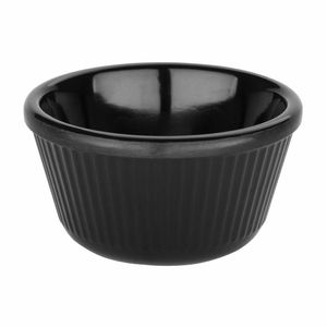 Olympia Kristallon Melamine Fluted Ramekins Black 89mm (Pack of 12) - DM165 - 1