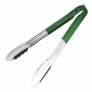 Hygiplas Colour Coded Green Serving Tongs 11 - CB155 - 1