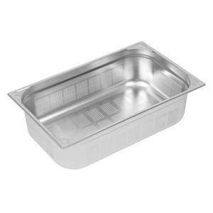 Vogue Heavy Duty Stainless Steel Perforated 1/1 Gastronorm Pan 150mm - DY176 - 1