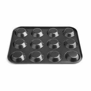 Vogue Carbon Steel Non-Stick Mini Muffin Tray 12 Cup - GD013 - 3